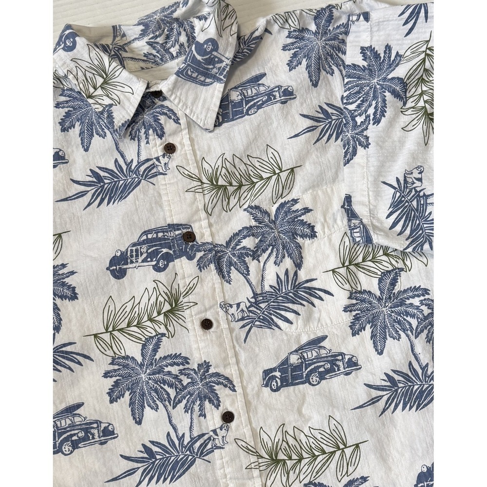 BIG DOGS‎ - Men's White Floral Short Sleeve Hawaiian Tropical Shirt - X-Large XL